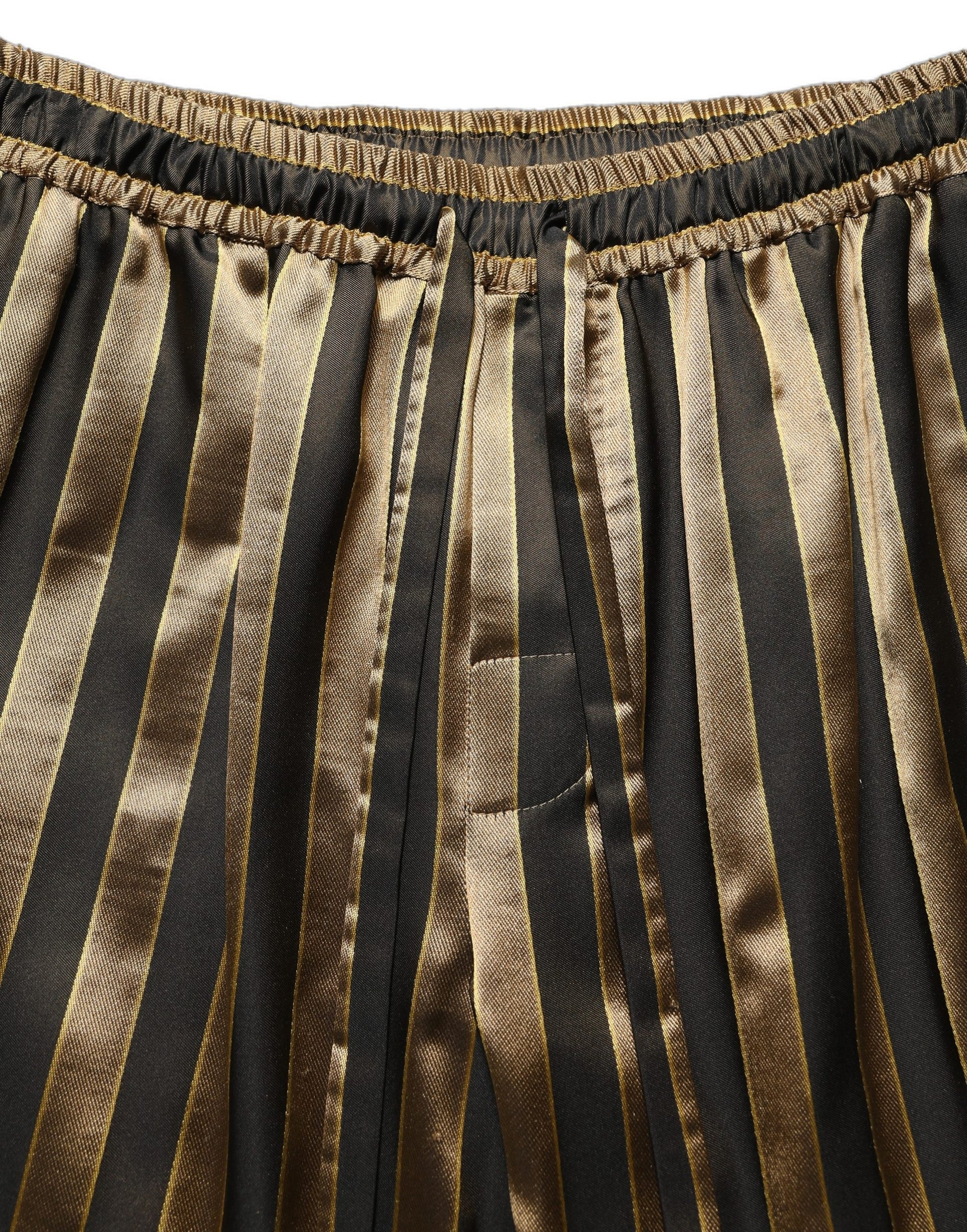 Dolce & Gabbana Gold Black Stripe Satin Tapered Leg Men Pants