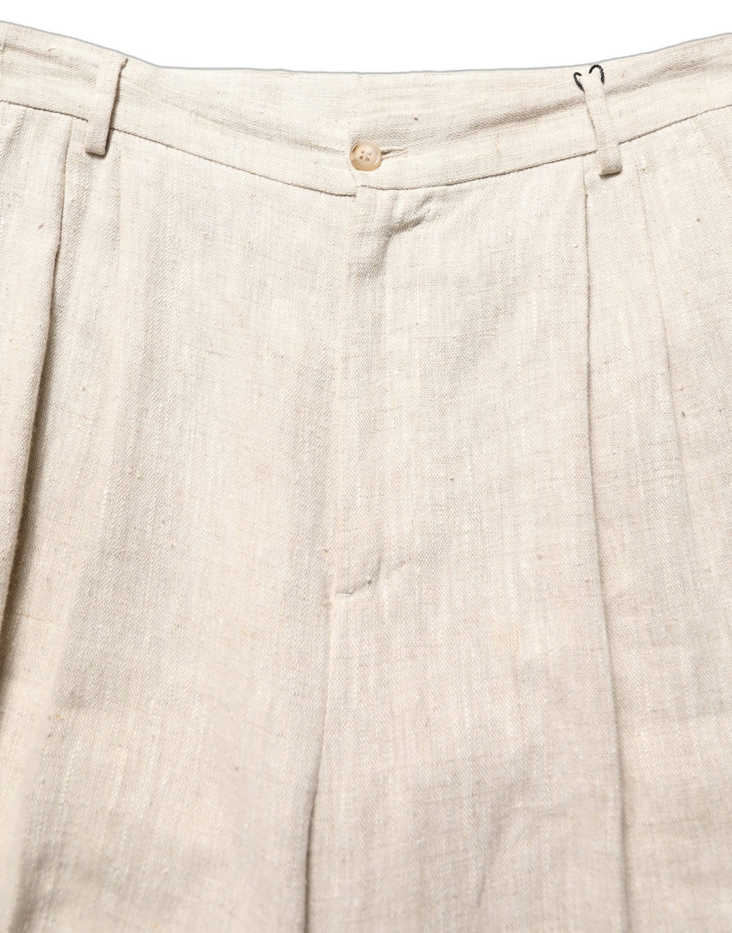 Dolce & Gabbana Beige Linen Tapered Dress Trouser Pants