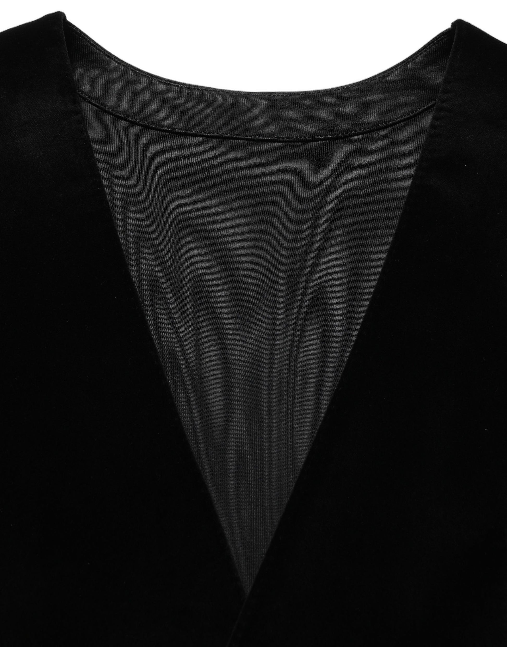 Dolce & Gabbana Black Cotton Single-Breasted Waistcoat Vest