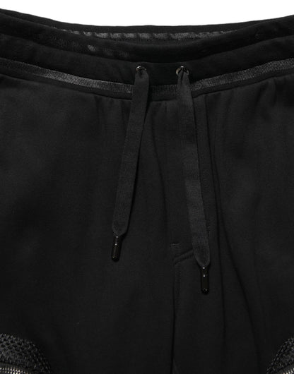 Dolce & Gabbana Black Mid Waist Cargo Jogger Sweatpants