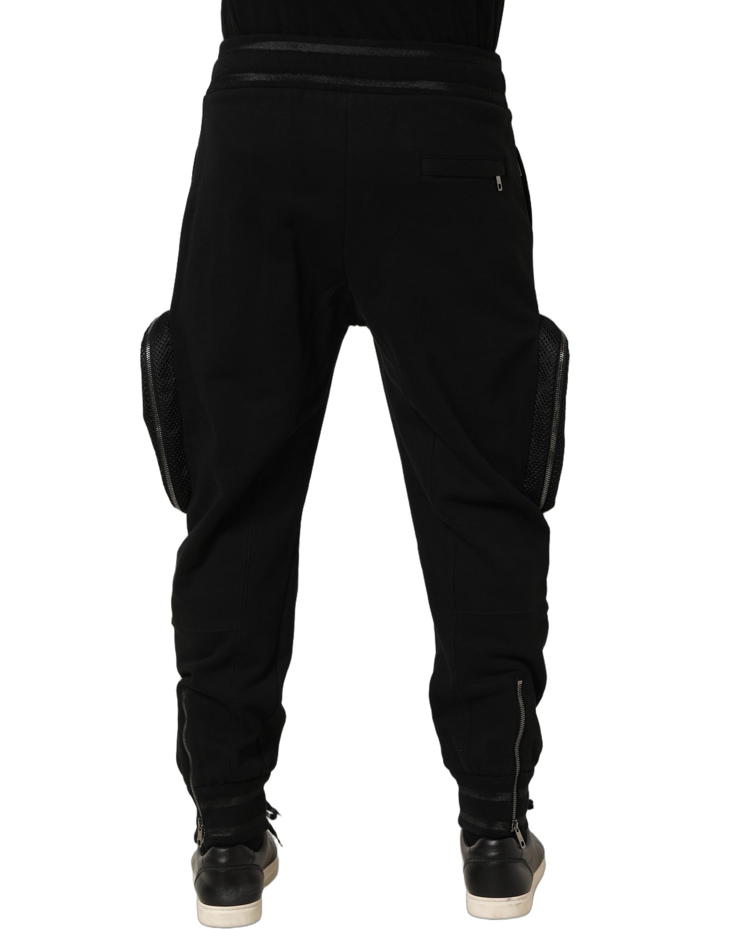 Dolce & Gabbana Black Mid Waist Cargo Jogger Sweatpants