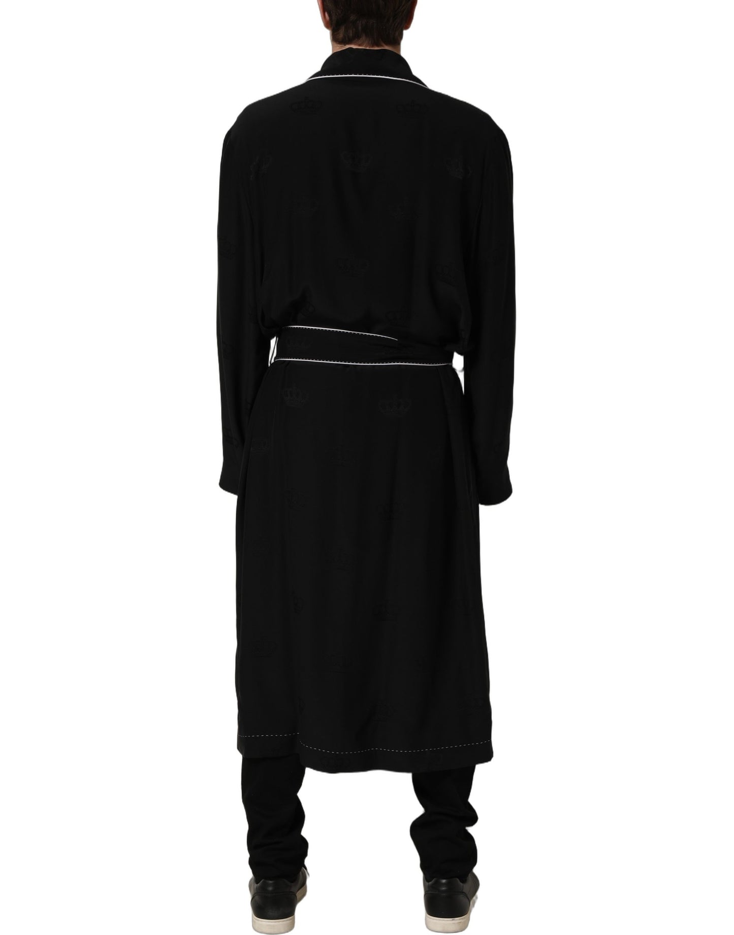 Dolce & Gabbana Black 100% Silk Robe for Men