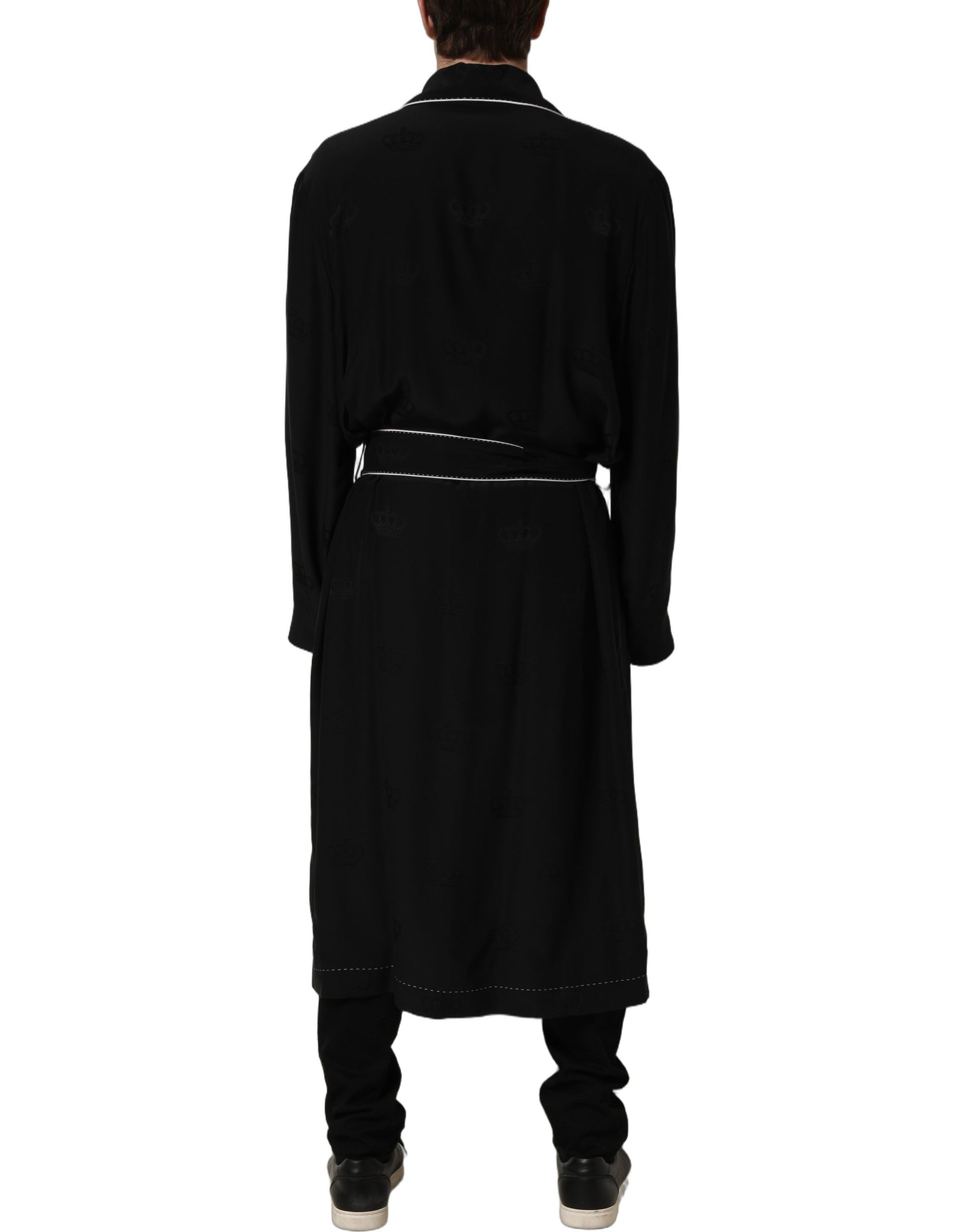 Dolce & Gabbana Black 100% Silk Robe for Men
