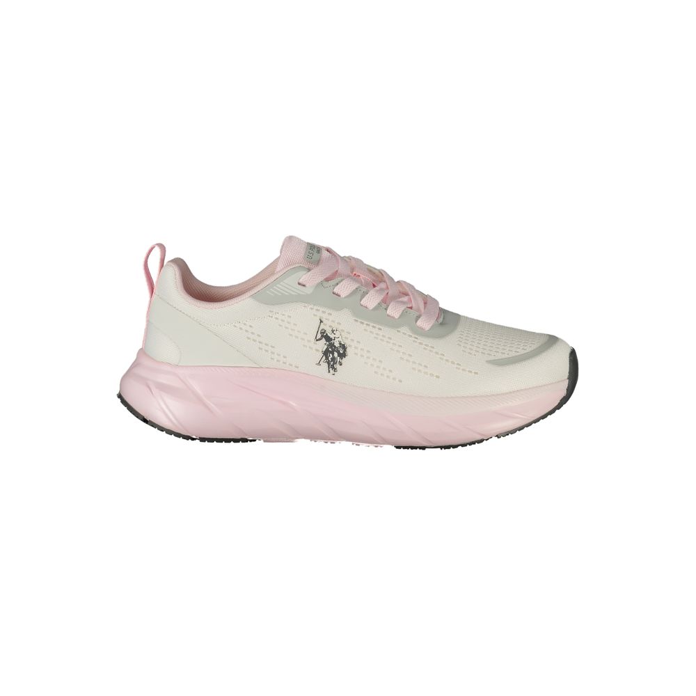 U.S. POLO ASSN. White & Pink Sneakers for Women