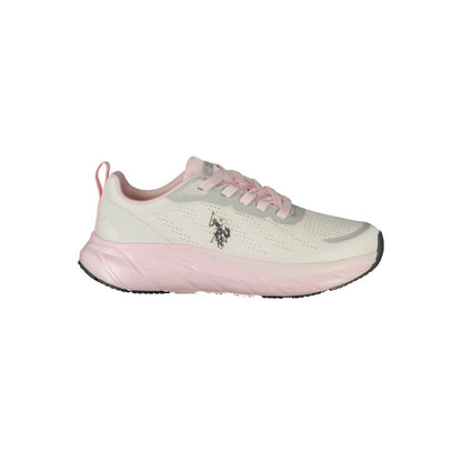 U.S. POLO ASSN. White & Pink Sneakers for Women
