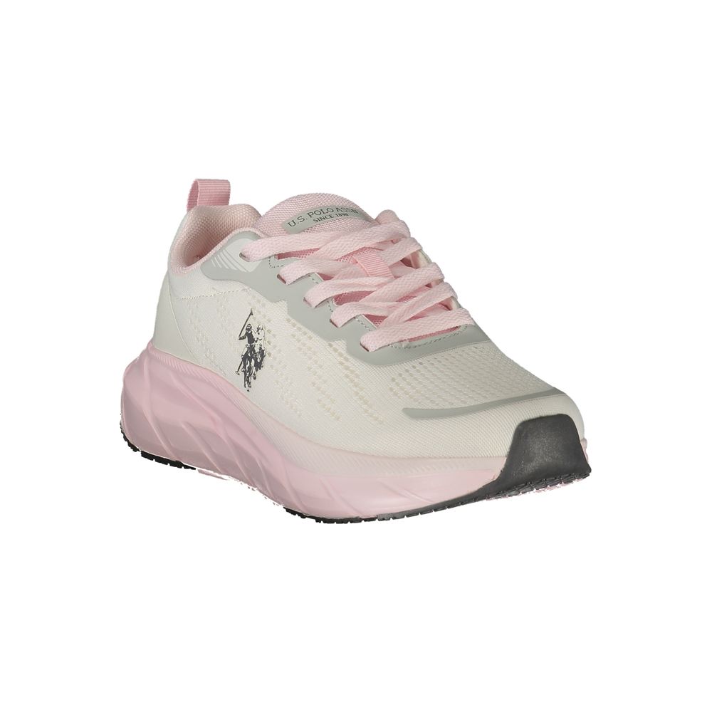 U.S. POLO ASSN. White & Pink Sneakers for Women