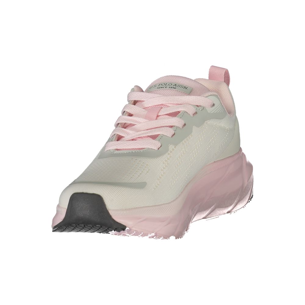U.S. POLO ASSN. White & Pink Sneakers for Women