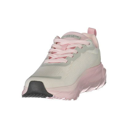 U.S. POLO ASSN. White & Pink Sneakers for Women
