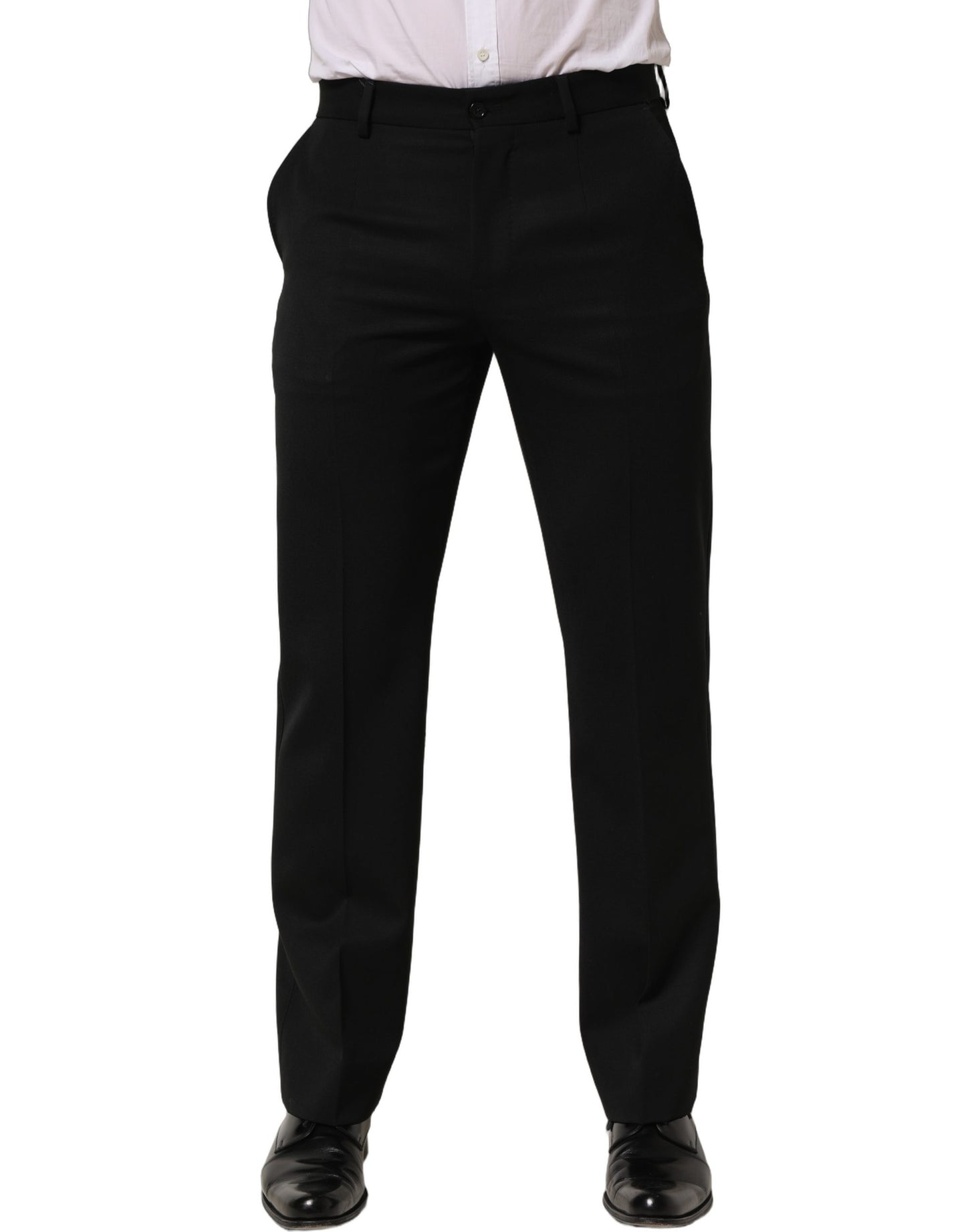 Dolce & Gabbana Black Wool Tapered Men’s Dress Trouser Pants