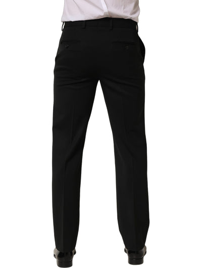 Dolce & Gabbana Black Wool Tapered Men’s Dress Trouser Pants