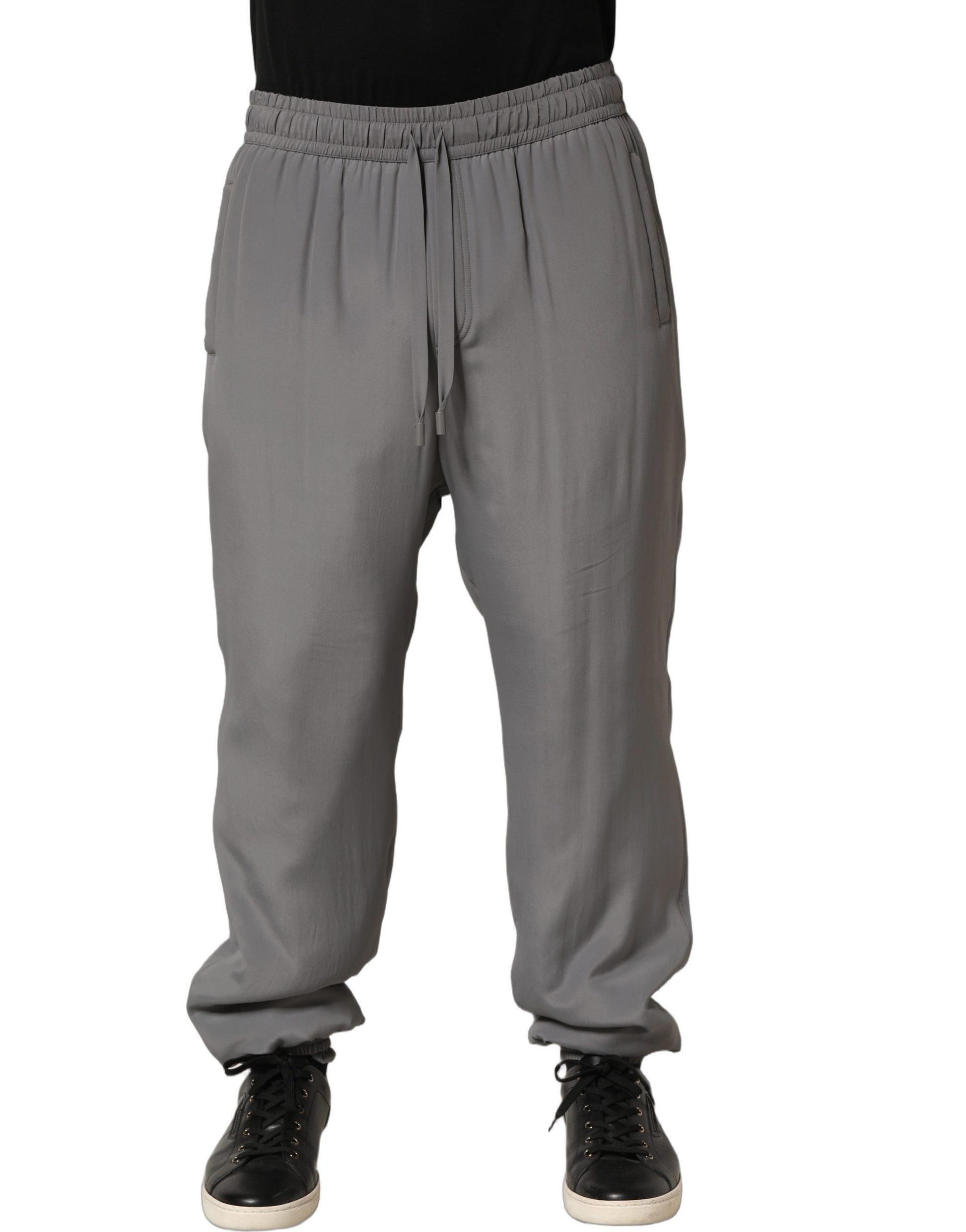 Dolce & Gabbana Gray Cotton Jogger Sweatpants