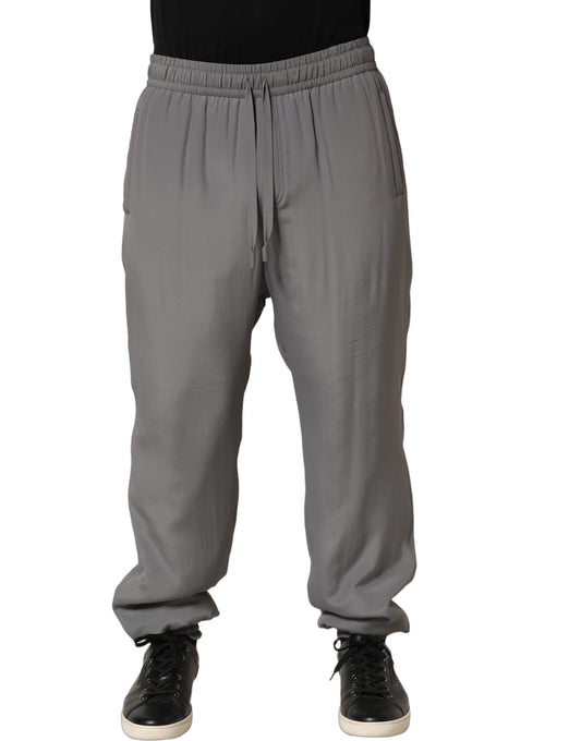 Dolce & Gabbana Gray Cotton Jogger Sweatpants