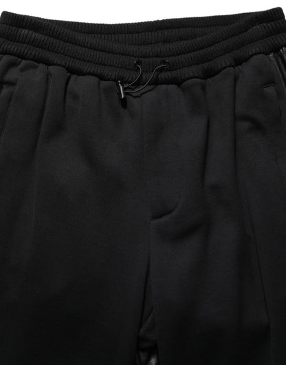 Dolce & Gabbana Black Mid Waist Cargo Jogger Sweatpants