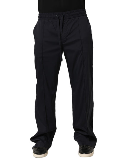 Dolce & Gabbana Black Nylon Straight Jogger Sweatpants