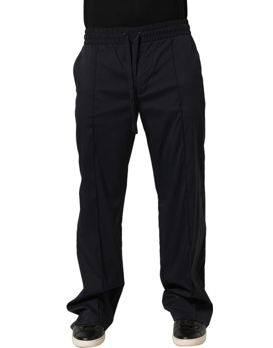 Dolce & Gabbana Black Nylon Straight Jogger Sweatpants