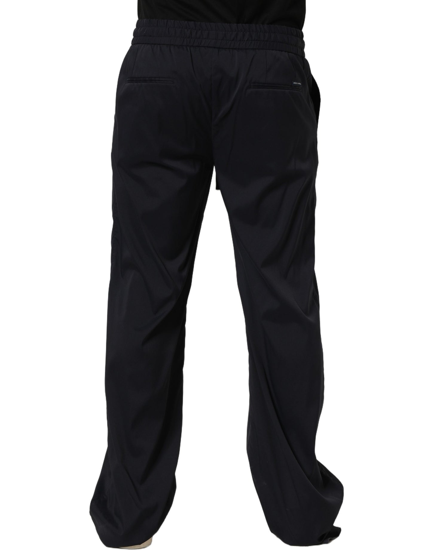 Dolce & Gabbana Black Nylon Straight Jogger Sweatpants