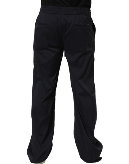 Dolce & Gabbana Black Nylon Straight Jogger Sweatpants