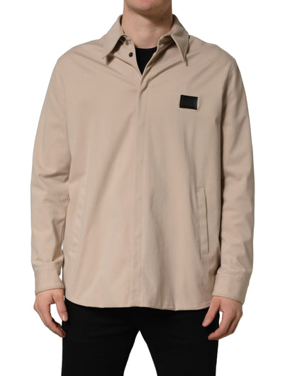 Dolce & Gabbana Beige Logo Overshirt - Elevated Casual Elegance