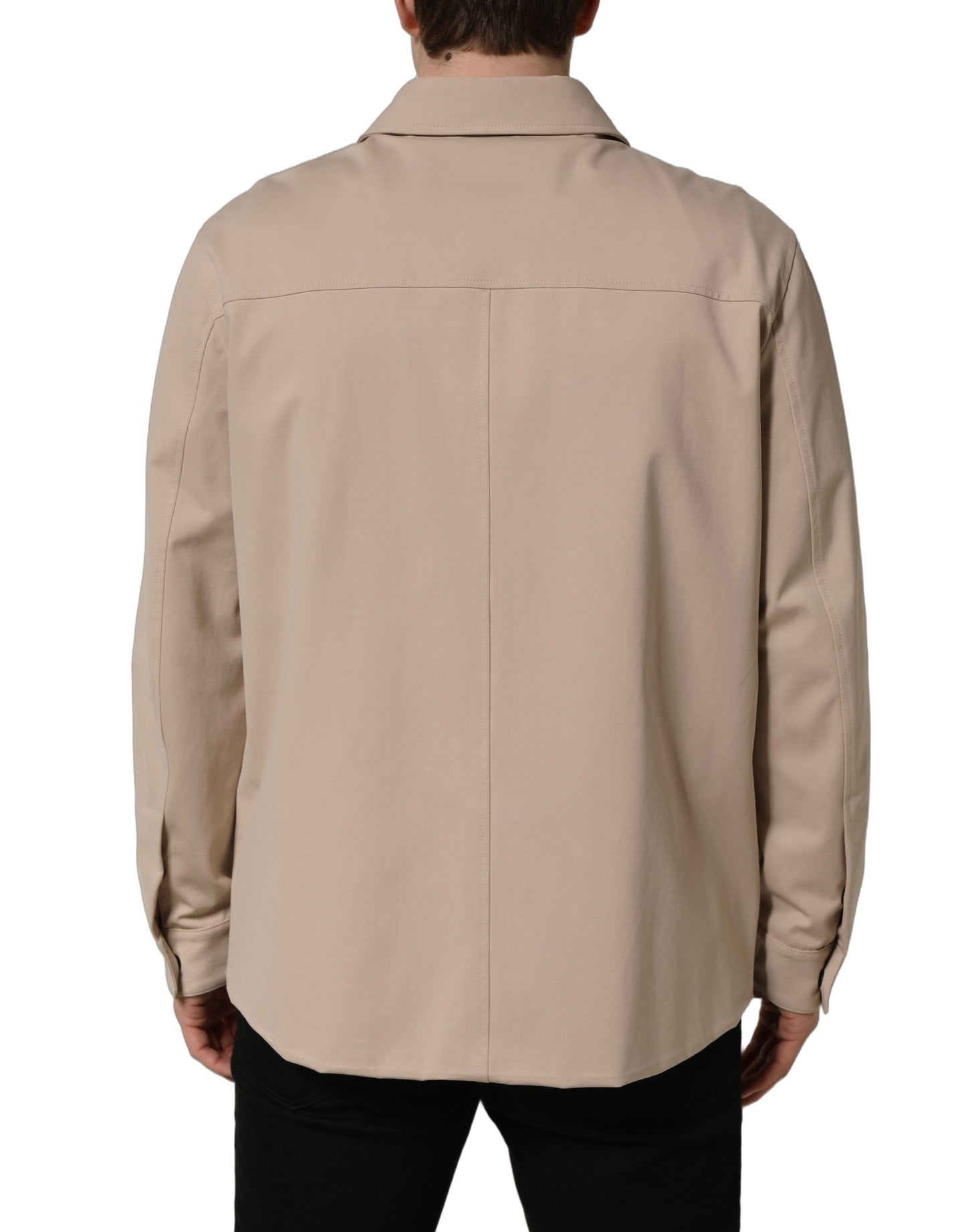 Dolce & Gabbana Beige Logo Overshirt - Elevated Casual Elegance