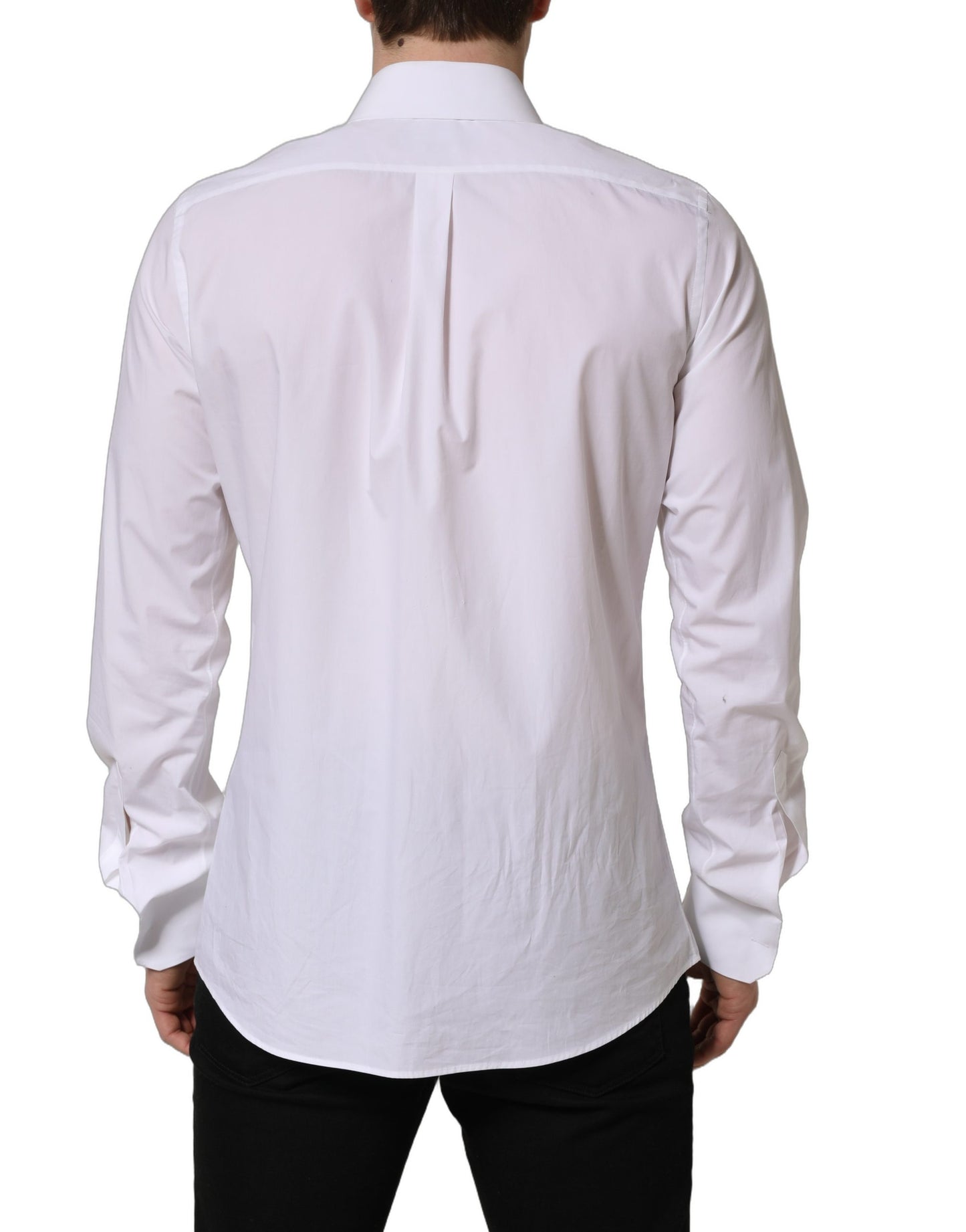 Dolce & Gabbana MARTINI Long Sleeves Men Dress Shirt in White