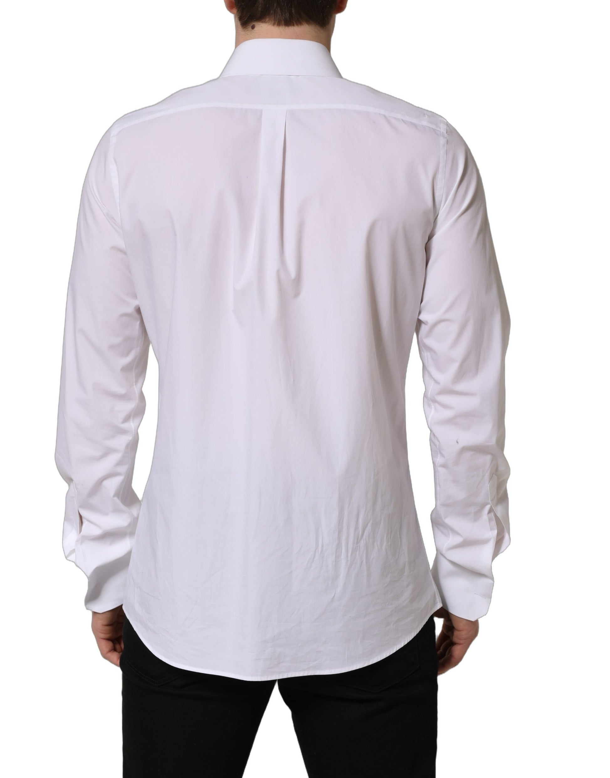 Dolce & Gabbana MARTINI Long Sleeves Men Dress Shirt in White