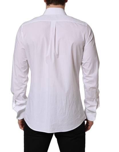 Dolce & Gabbana MARTINI Long Sleeves Men Dress Shirt in White