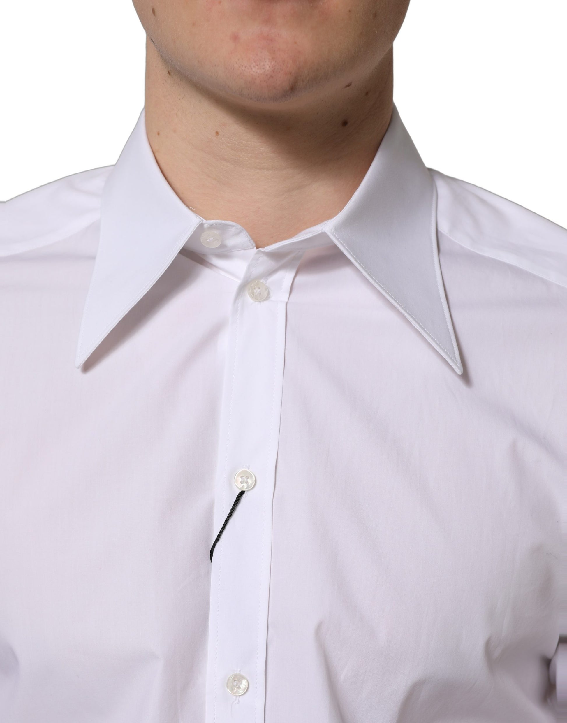 Dolce & Gabbana MARTINI Long Sleeves Men Dress Shirt in White