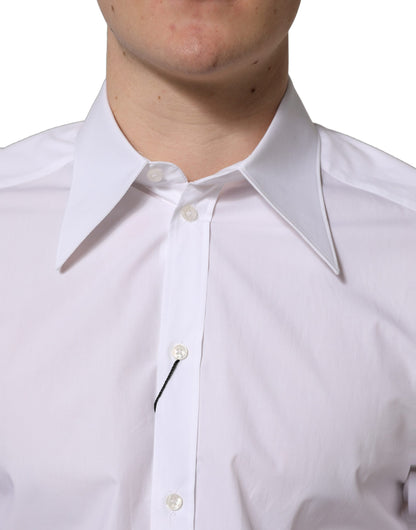 Dolce & Gabbana MARTINI Long Sleeves Men Dress Shirt in White