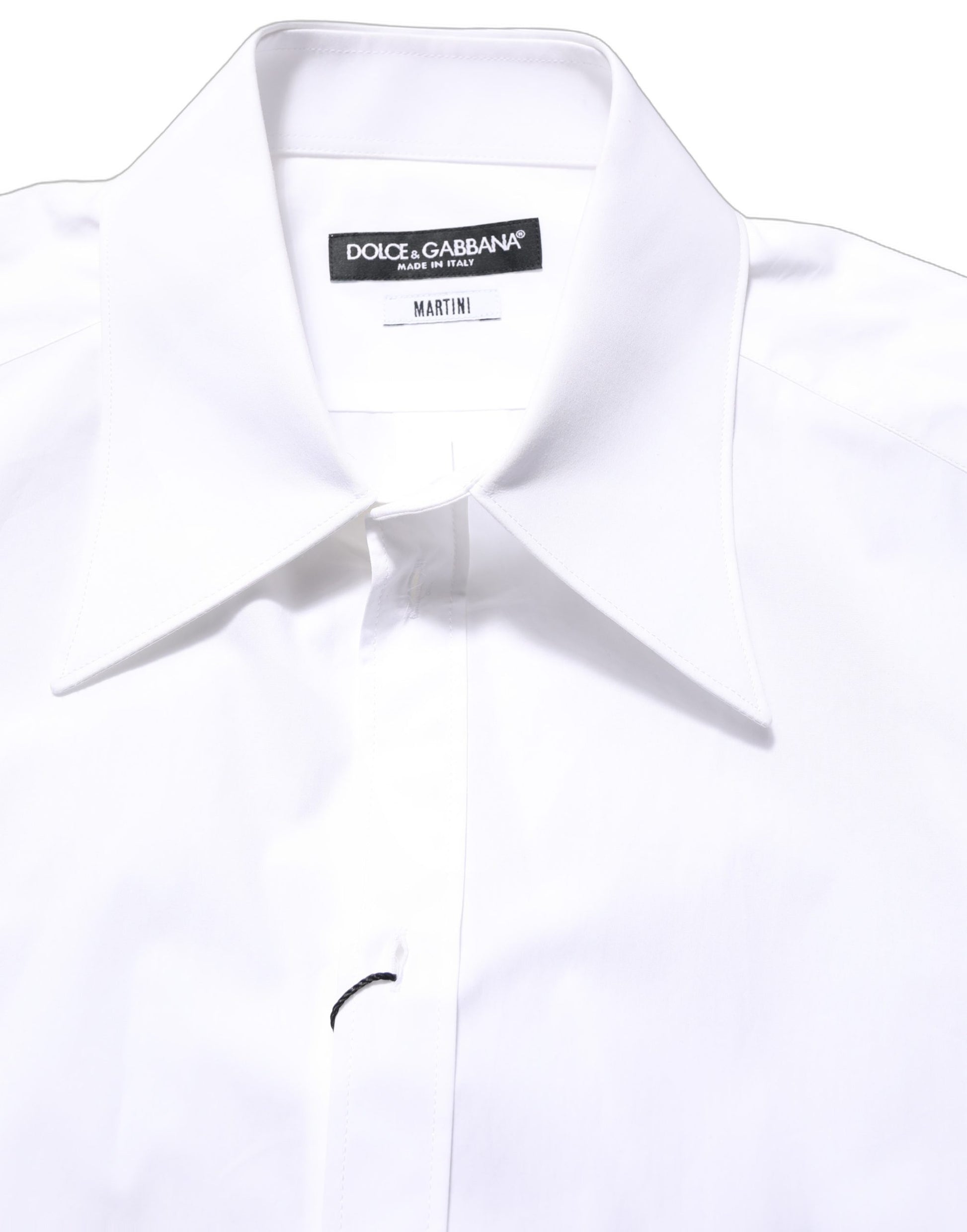 Dolce & Gabbana MARTINI Long Sleeves Men Dress Shirt in White