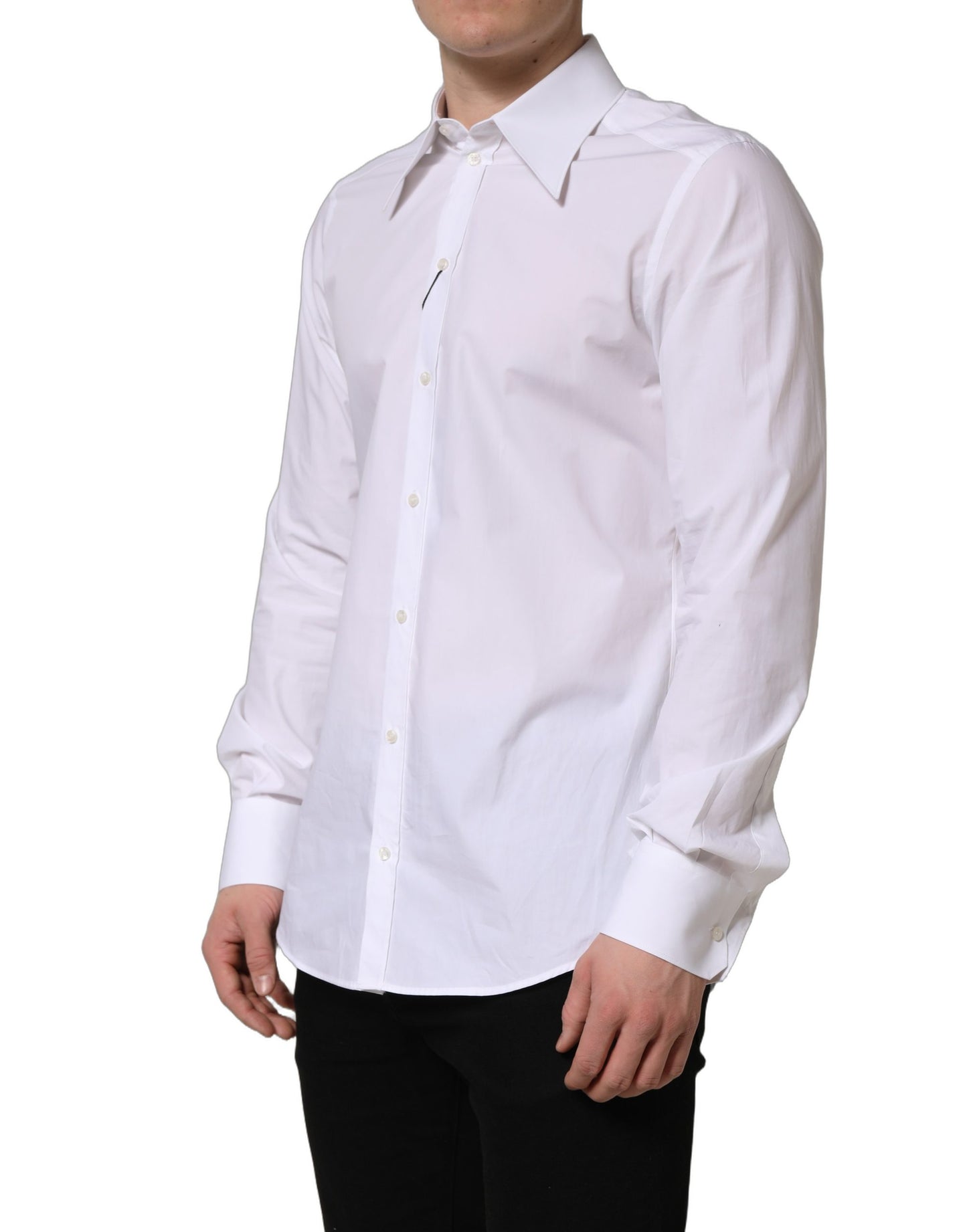 Dolce & Gabbana MARTINI Long Sleeves Men Dress Shirt in White