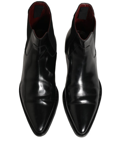 Dolce & Gabbana Black Chelsea Slip On Men Ankle Boots Shoes