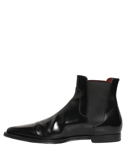 Dolce & Gabbana Black Chelsea Slip On Men Ankle Boots Shoes