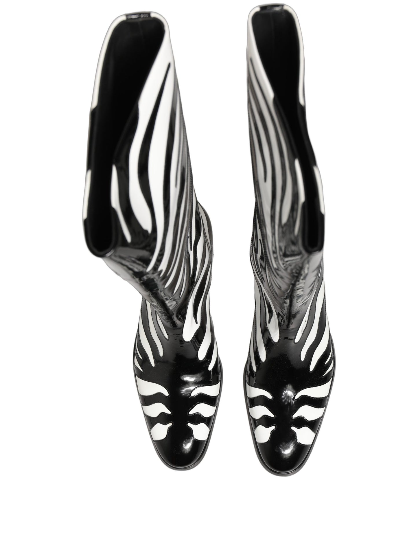 Dolce & Gabbana Black and White Zebra Knee High Men's Boots