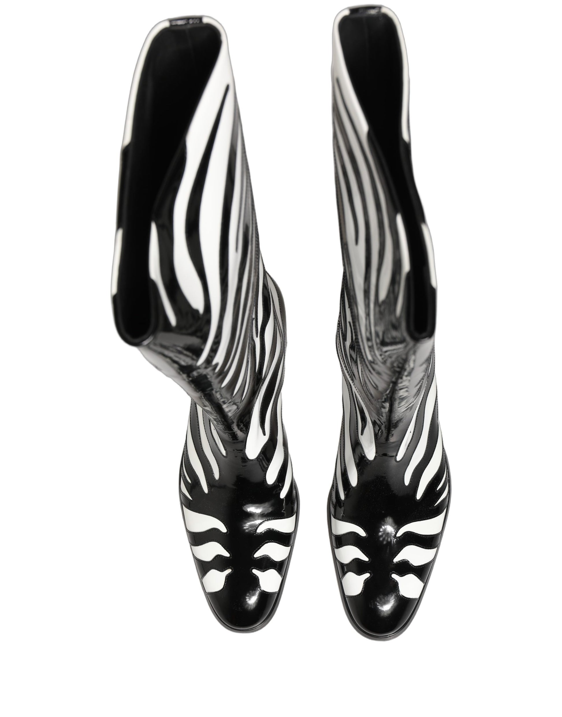 Dolce & Gabbana Black and White Zebra Knee High Men's Boots