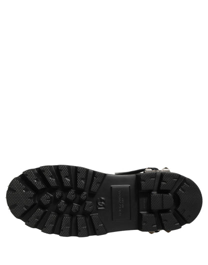 Dolce & Gabbana Black Stud Platform Combat High Boots