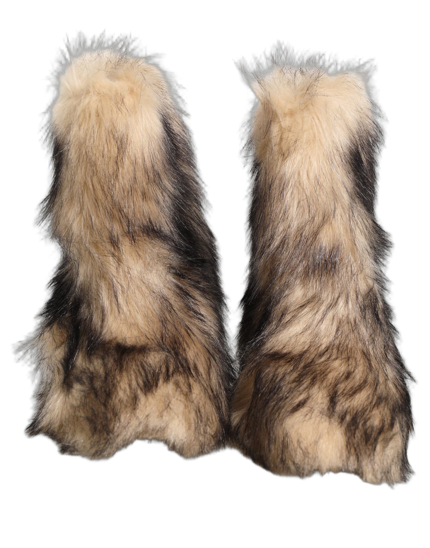 Dolce & Gabbana Brown Faux Fur Mid Calf Boots