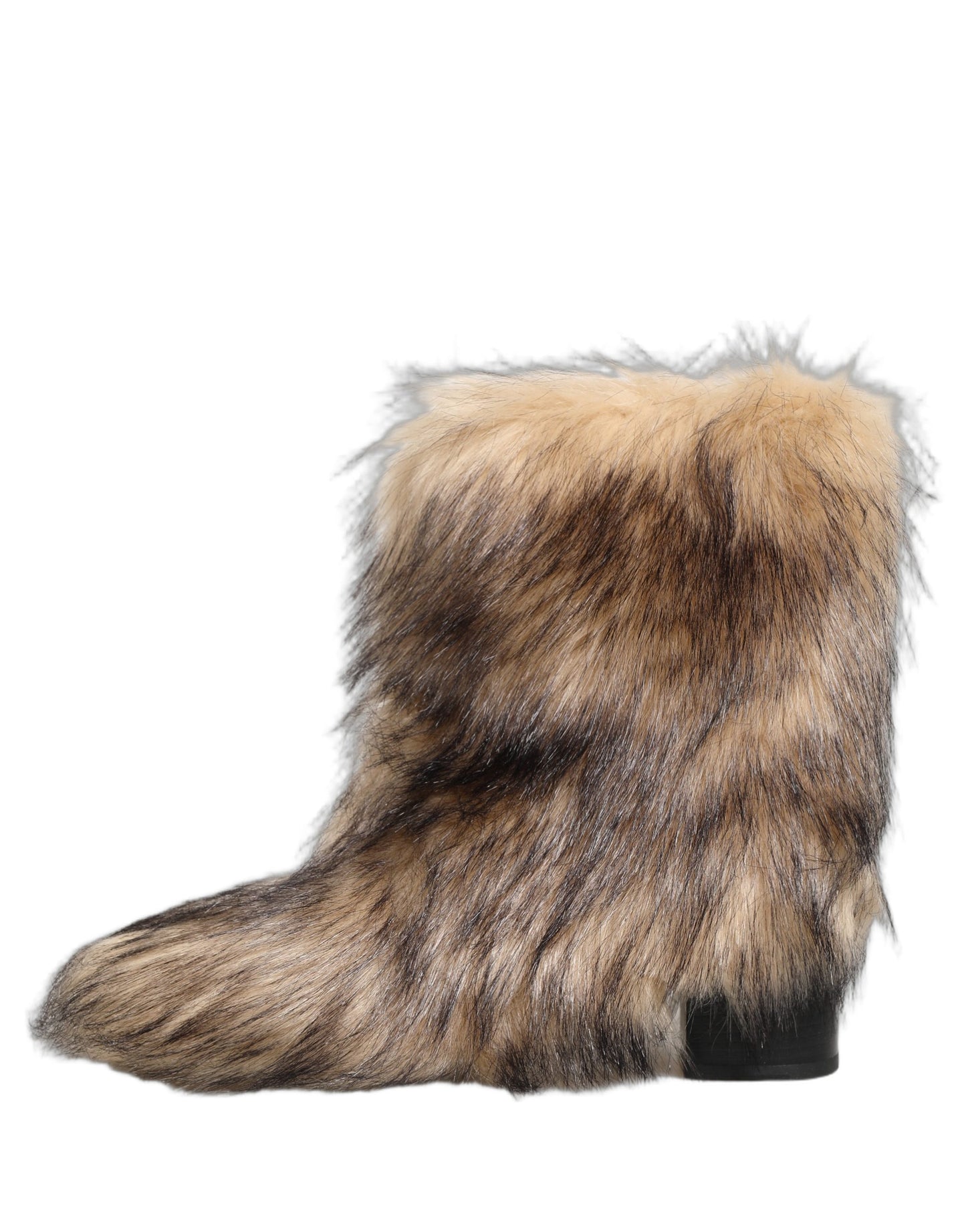 Dolce & Gabbana Brown Faux Fur Mid Calf Boots