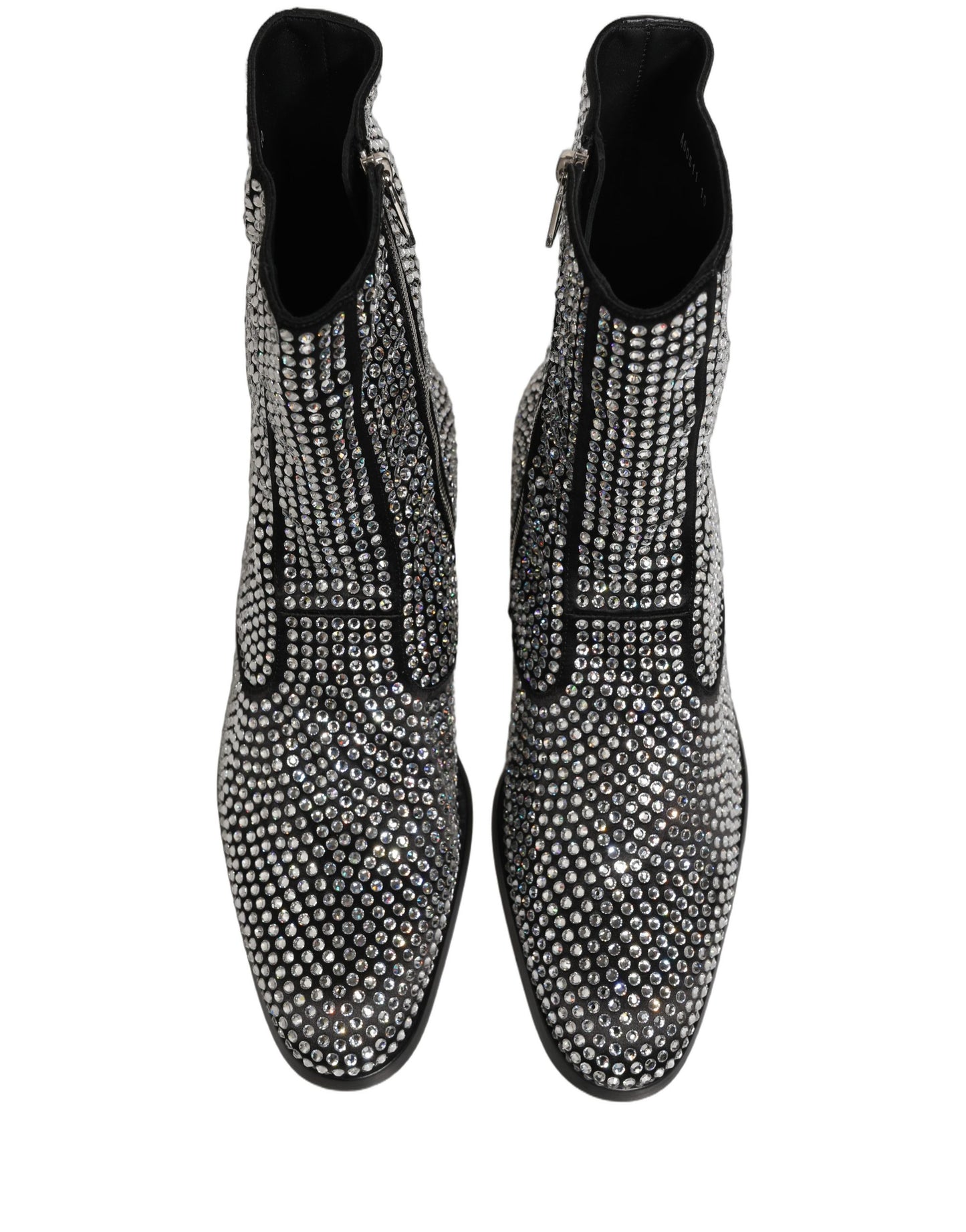 Dolce & Gabbana Black Crystal Embellished Ankle Boots