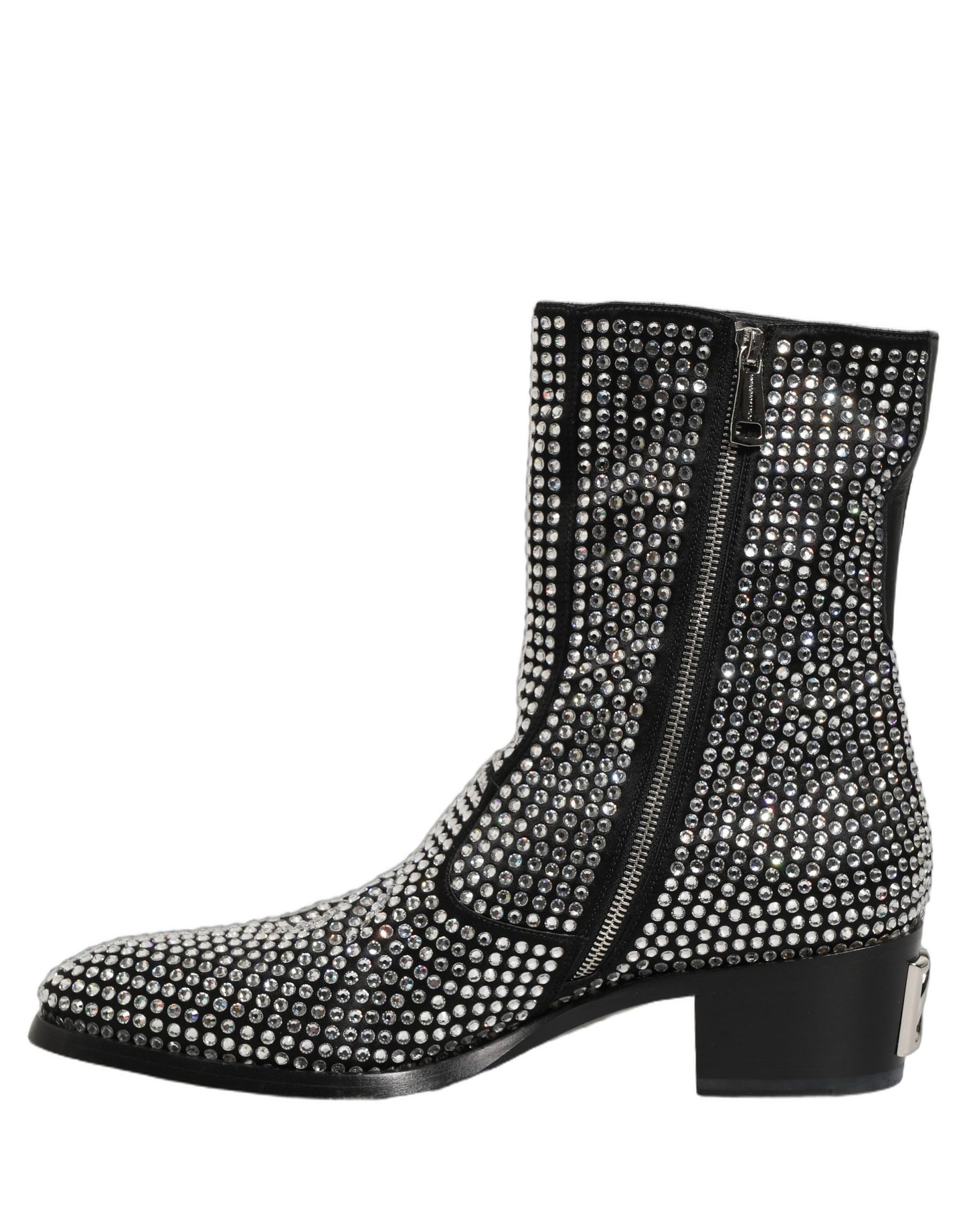 Dolce & Gabbana Black Crystal Embellished Ankle Boots