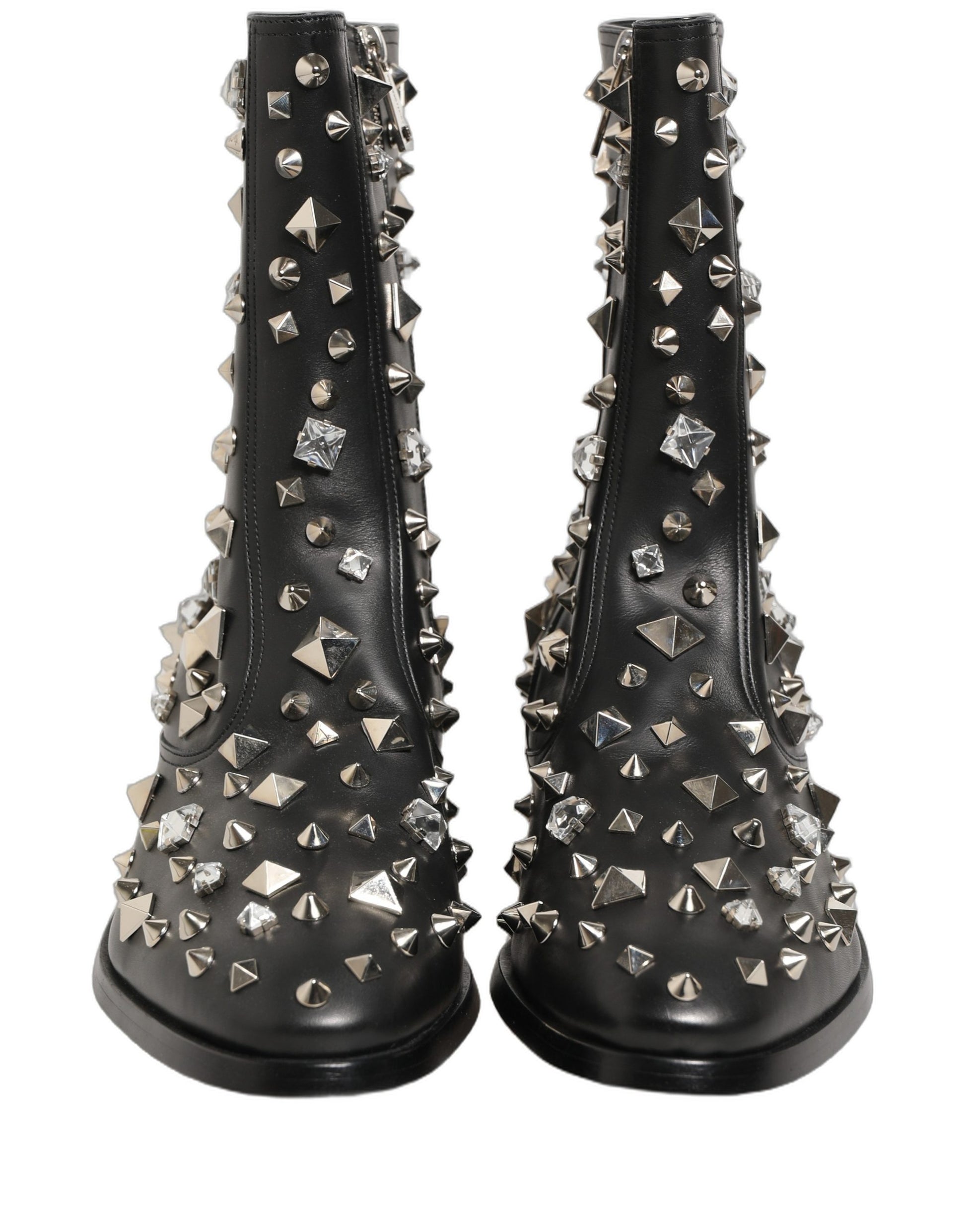 Dolce & Gabbana Black Crystal Embellished Short Boots