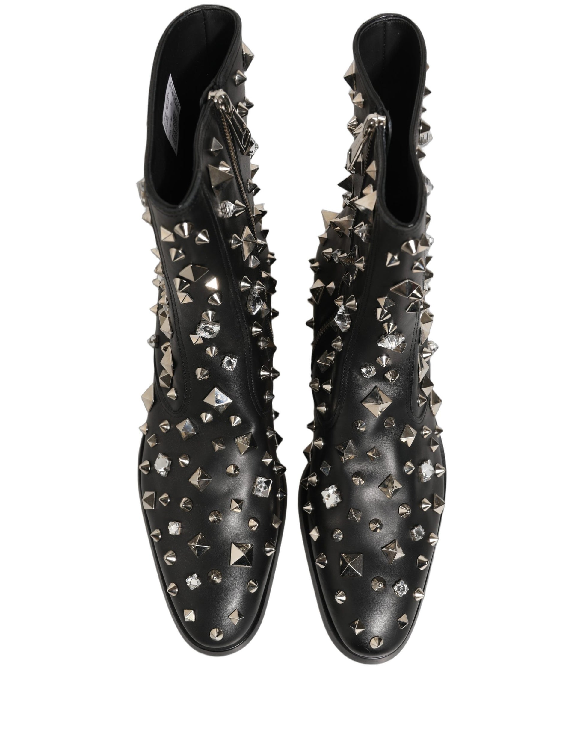 Dolce & Gabbana Black Crystal Embellished Short Boots