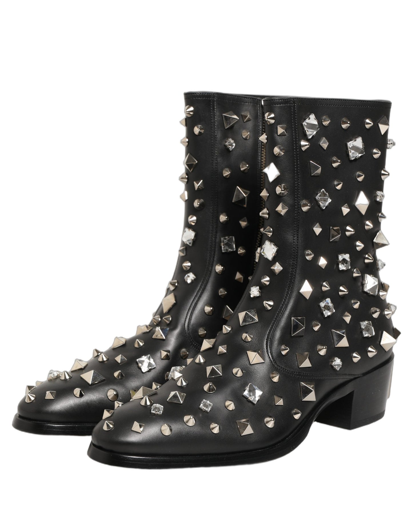 Dolce & Gabbana Black Crystal Embellished Short Boots