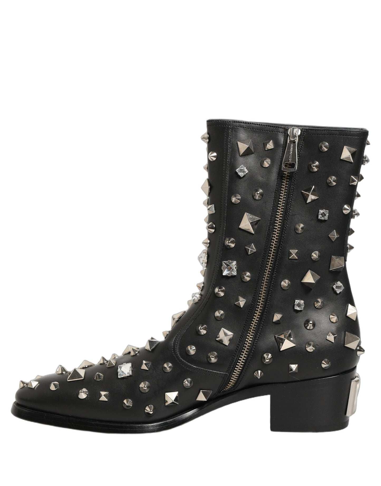 Dolce & Gabbana Black Crystal Embellished Short Boots
