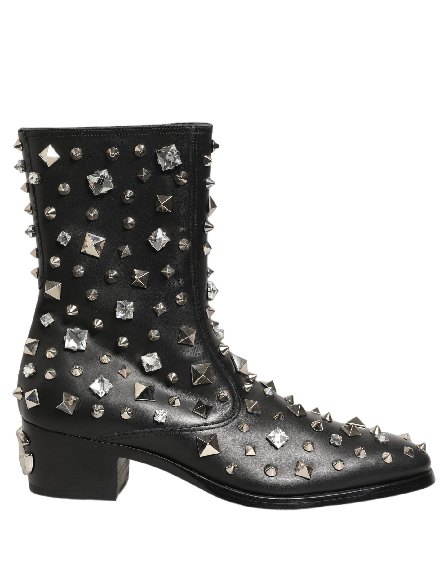 Dolce & Gabbana Black Crystal Embellished Short Boots