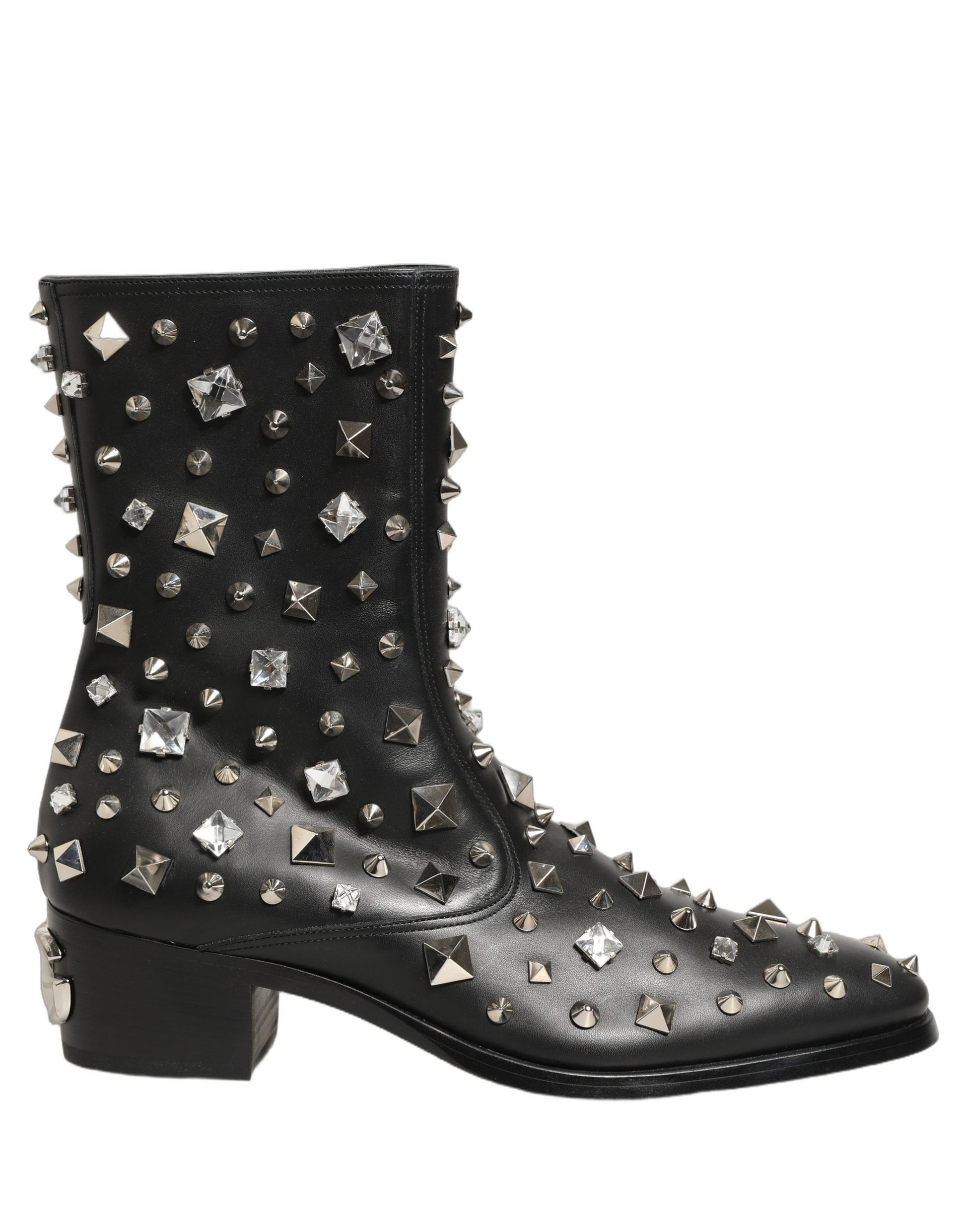 Dolce & Gabbana Black Crystal Embellished Short Boots