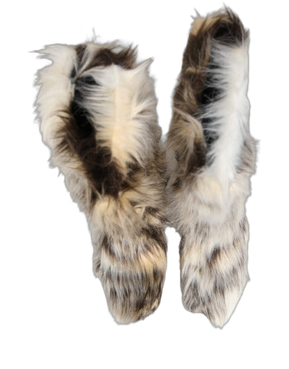 Dolce & Gabbana Multicolor Knee High Faux Fur Boots