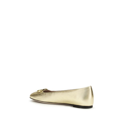 Valentino Garavani Gold Nappa Leather Ballet Flats