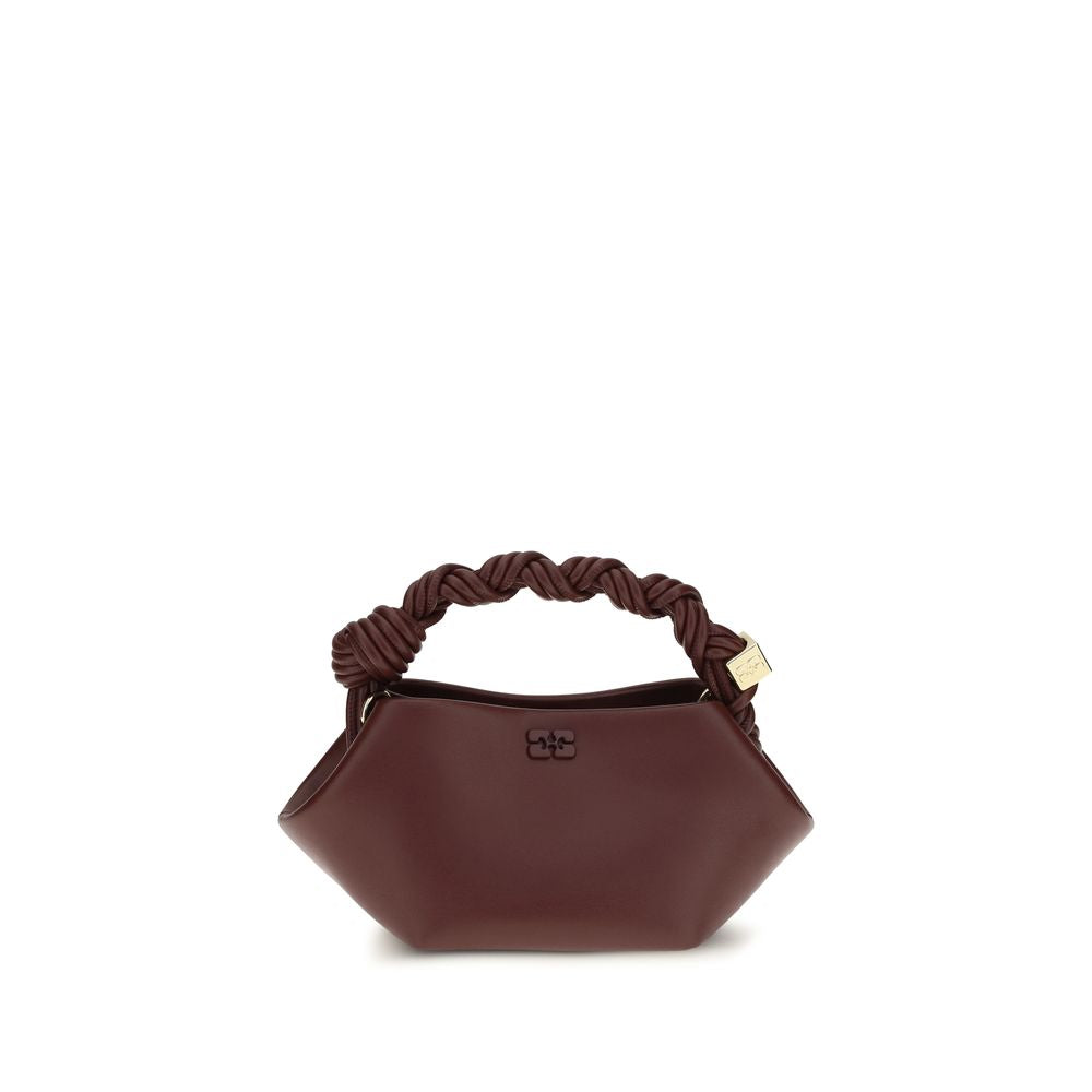 Ganni Bordeaux Recycled Leather Bou Mini Handbag