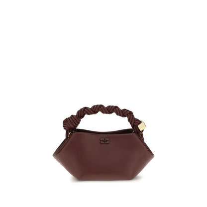 Ganni Bordeaux Recycled Leather Bou Mini Handbag