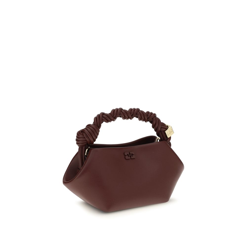 Ganni Bordeaux Recycled Leather Bou Mini Handbag